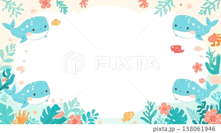 南の海で出会うジンベイザメのやわらか背景 138061946