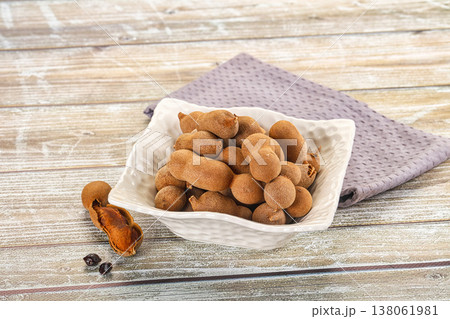 Tropical exotic Tamarind fruit heap Tropical exotic Tamarind fruit heap 138061981