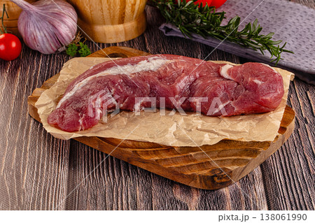 Raw pork meat tenderloin fillet 138061990
