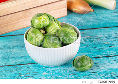 Raw green ripe brussels sprouts 138061999
