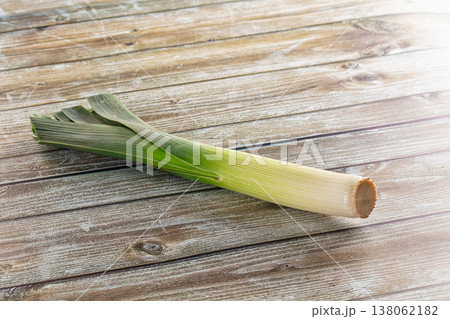 Fresh raw green leek onion 138062182