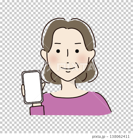 一位舉止優雅的女士展示她的手機 138062411