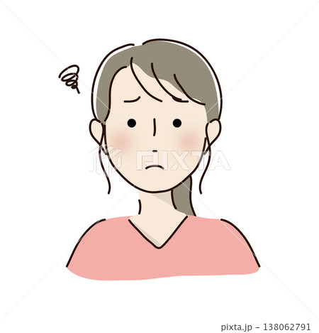 困っているポニーテールの女性 困っているポニーテールの女性 138062791