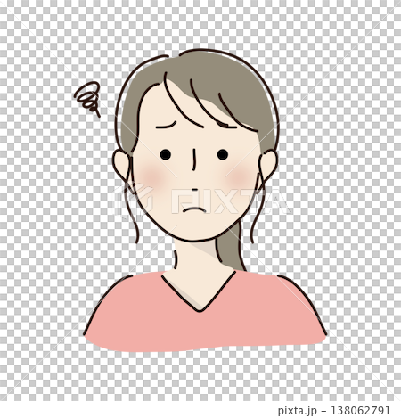 困っているポニーテールの女性 困っているポニーテールの女性 138062791