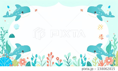 子供向け海の学びにも使えるジンベイザメ背景 138062815