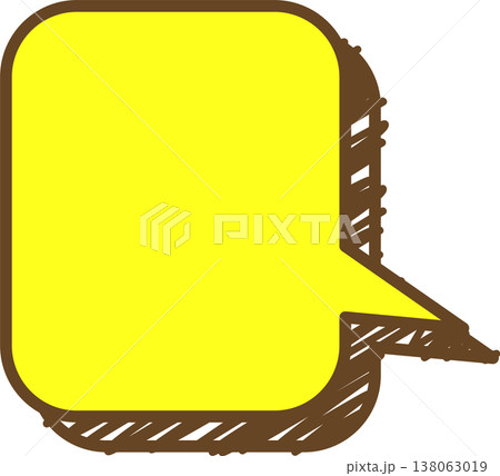 落書き風の吹き出しの単品アイコン　四角形 138063019