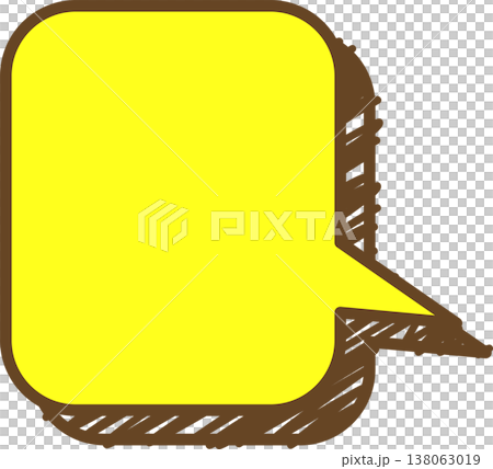 落書き風の吹き出しの単品アイコン　四角形 138063019