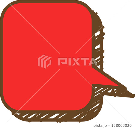 落書き風の吹き出しの単品アイコン　四角形 138063020