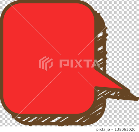 落書き風の吹き出しの単品アイコン　四角形 138063020