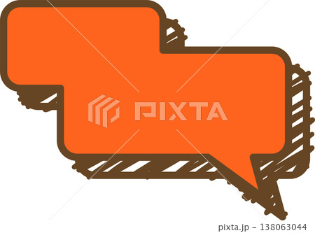 落書き風の吹き出しの単品アイコン　四角形 138063044