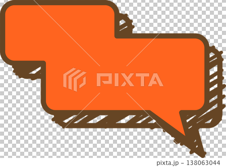 落書き風の吹き出しの単品アイコン　四角形 138063044