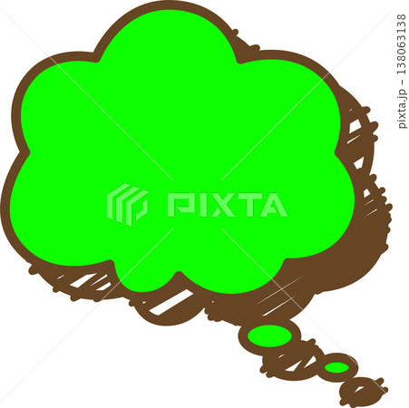 落書き風の吹き出しの単品アイコン　もこもこ 138063138