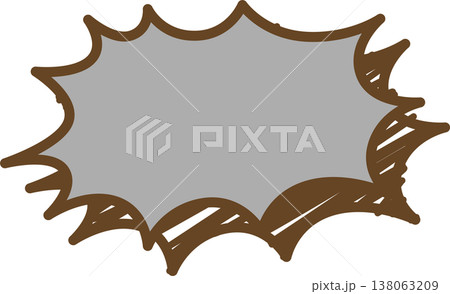 落書き風の吹き出しの単品アイコン トゲトゲ 落書き風の吹き出しの単品アイコン トゲトゲ 138063209