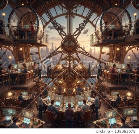 活気あふれるコワーキングスペース 活気あふれるコワーキングスペース 138063679