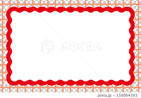 紅色方格邊框 138064393