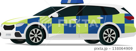 Modern law enforcement vehicle angled front side view illustration 138064909