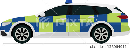 Modern law enforcement vehicle flat side view illustration Modern law enforcement vehicle flat side view illustration 138064911