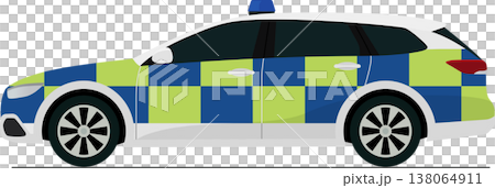 Modern law enforcement vehicle flat side view illustration Modern law enforcement vehicle flat side view illustration 138064911