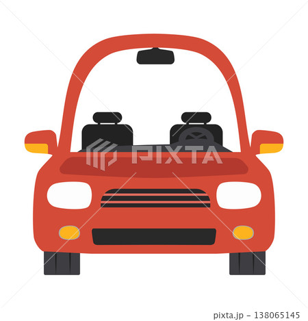 Front View Red Car Modern Vehicle Front View Red Car Modern Vehicle 138065145