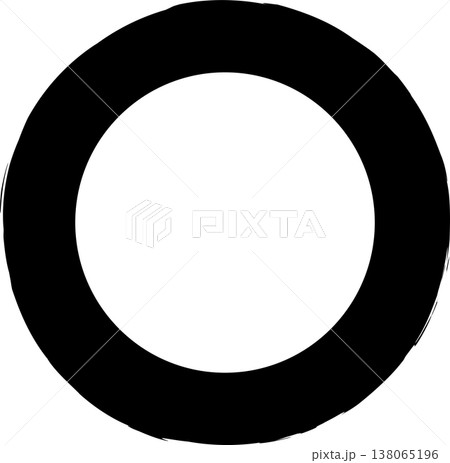Circle frame brush stroke, round shape 138065196