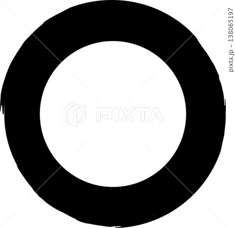 Circle frame brush stroke, round shape 138065197