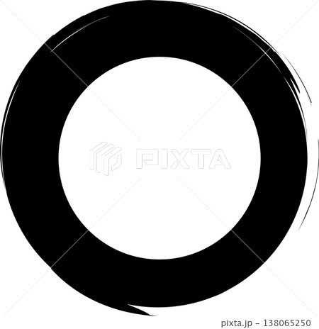 Circle frame brush stroke, round shape 138065250