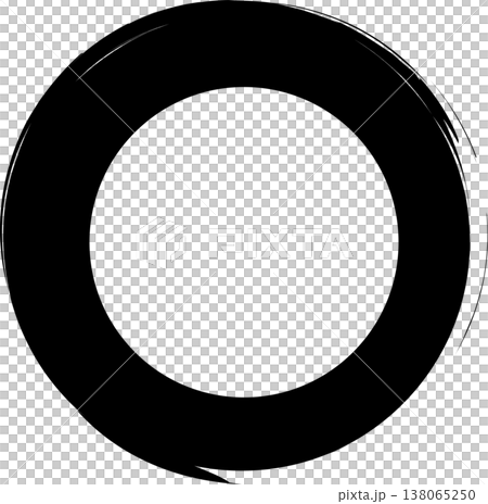Circle frame brush stroke, round shape 138065250