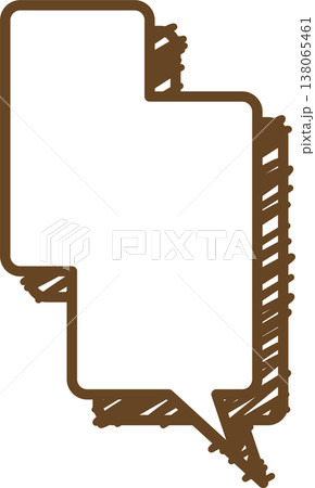落書き風の吹き出しの単品アイコン　四角形 138065461