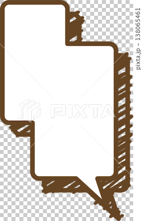 落書き風の吹き出しの単品アイコン　四角形 138065461