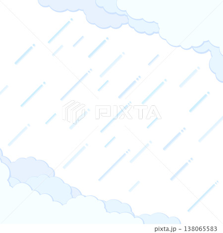 雨雲と雨のシンプルな透過背景_正方形 雨雲と雨のシンプルな透過背景_正方形 138065583