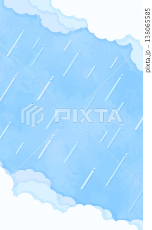 雨雲と雨のシンプルな背景_縦 雨雲と雨のシンプルな背景_縦 138065585