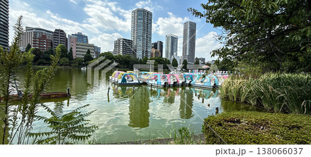 不忍池の風景と水面に映るビル群 不忍池の風景と水面に映るビル群 138066037