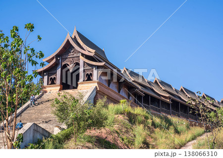Hilltop wooden temple hall Hilltop wooden temple hall 138066310