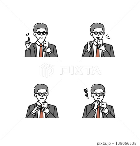 スマホを操作するミドル世代のビジネスマン 138066538