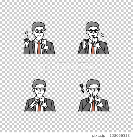 スマホを操作するミドル世代のビジネスマン 138066538