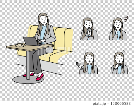 ノートパソコンを操作する若いビジネスマン 女性 138066588