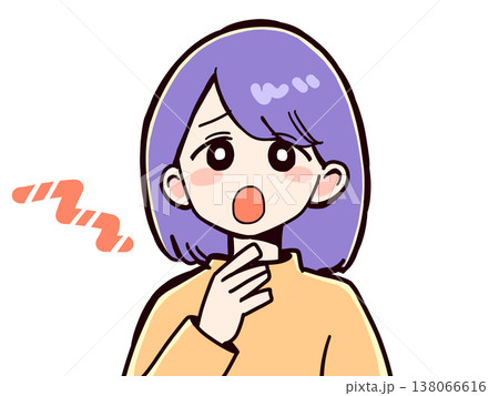かすれた声に悩む女性 かすれた声に悩む女性 138066616
