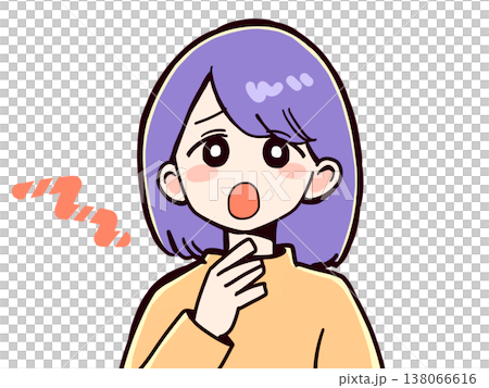 かすれた声に悩む女性 かすれた声に悩む女性 138066616