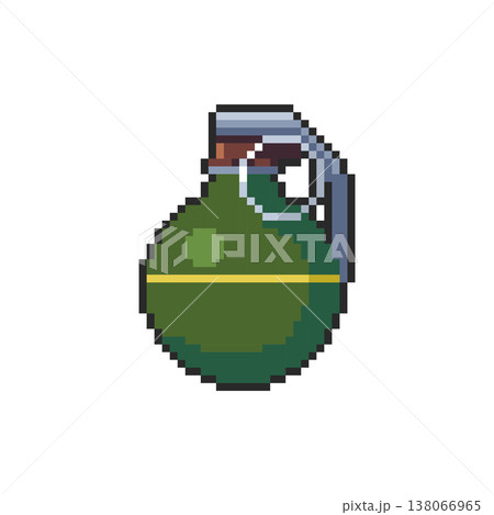 Pixel art Hand Grenade game asset design 138066965