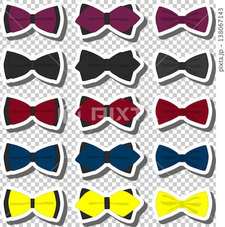 big colored set ribbon different types, bow tie various size big colored set ribbon different types, bow tie various size 138067143