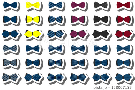 big colored set ribbon different types, bow tie various size big colored set ribbon different types, bow tie various size 138067155