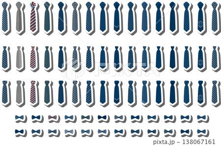 big colored set neckties different types 138067161