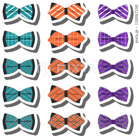 big colored set ribbon different types, bow tie various size 138067198