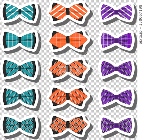 big colored set ribbon different types, bow tie various size 138067198