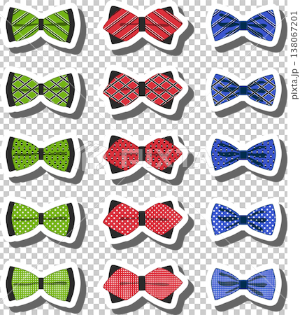 big colored set ribbon different types, bow tie various size 138067201
