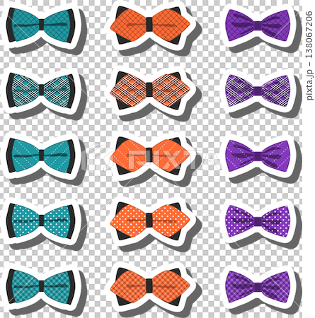 big colored set ribbon different types, bow tie various size 138067206