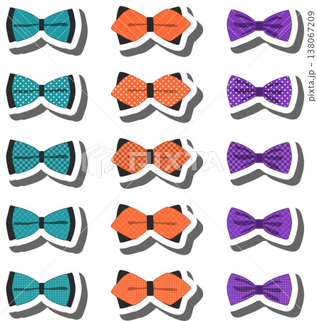 big colored set ribbon different types, bow tie various size big colored set ribbon different types, bow tie various size 138067209