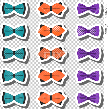 big colored set ribbon different types, bow tie various size big colored set ribbon different types, bow tie various size 138067209