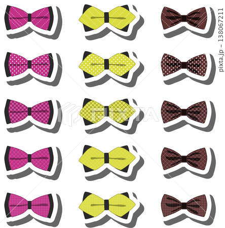 big colored set ribbon different types, bow tie various size big colored set ribbon different types, bow tie various size 138067211