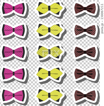 big colored set ribbon different types, bow tie various size big colored set ribbon different types, bow tie various size 138067211